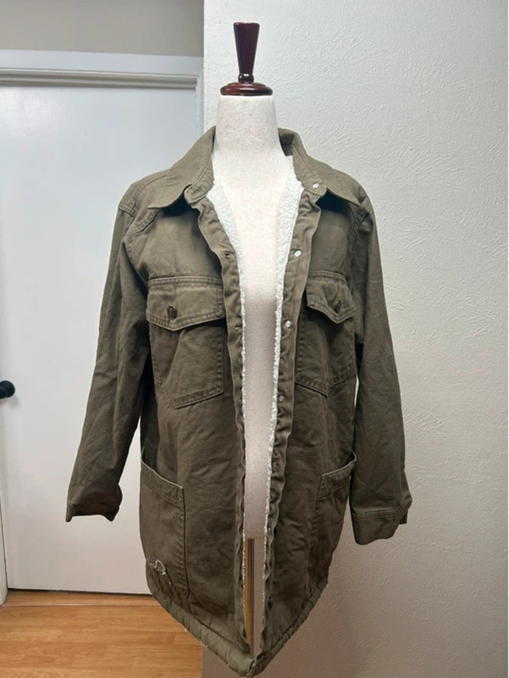 Full Button Fleece Interior Lined Jacket